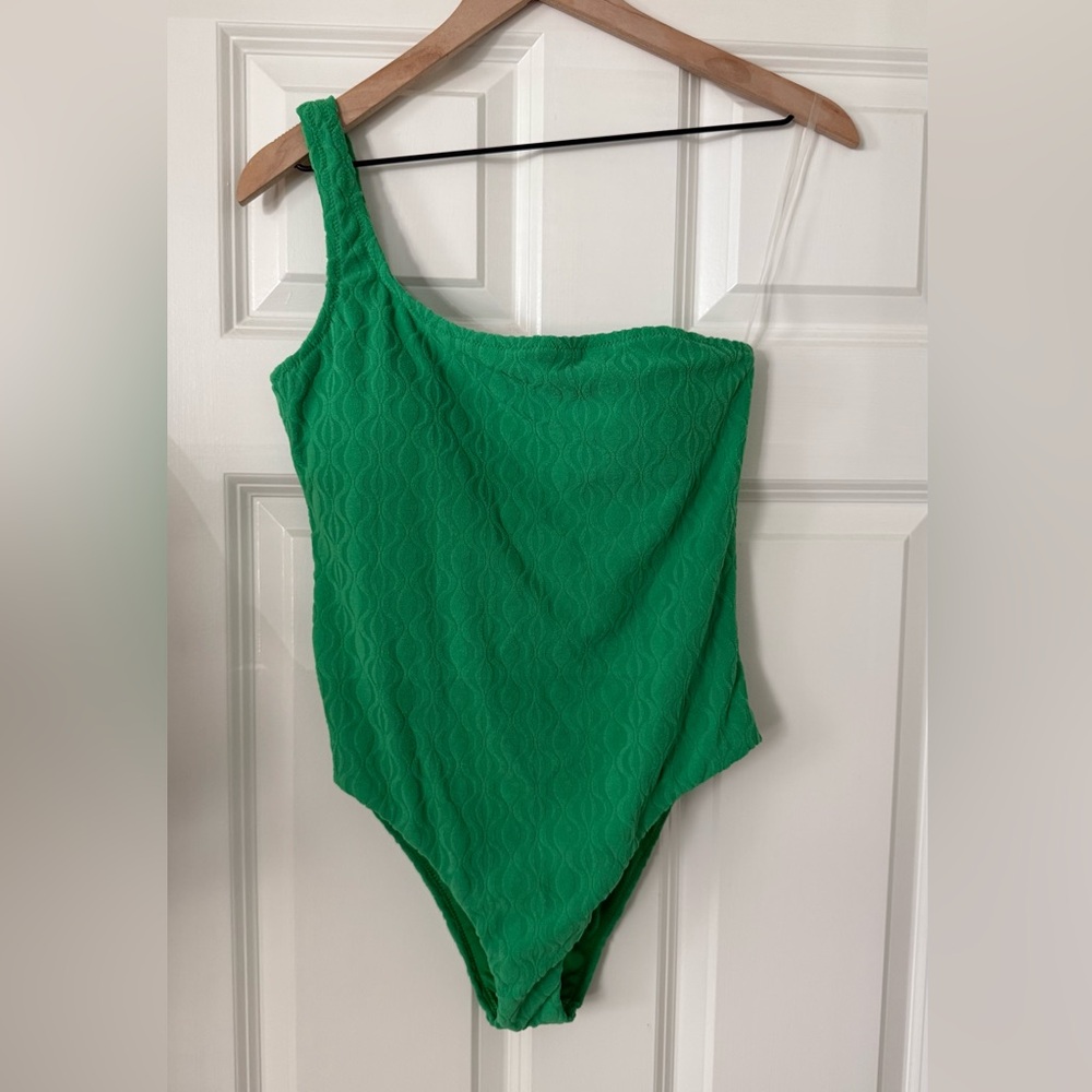 Rhythm Green One-Shoulder Swim One Piece
